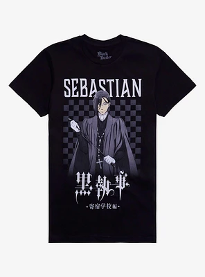 Black Butler Sebastian Checkered Girls T-Shirt