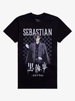 Black Butler Sebastian Checkered Girls T-Shirt