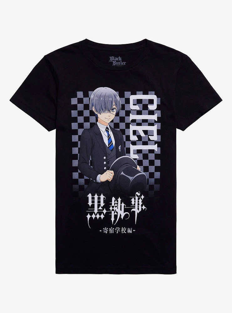 Black Butler Ciel Checkered Girls T-Shirt