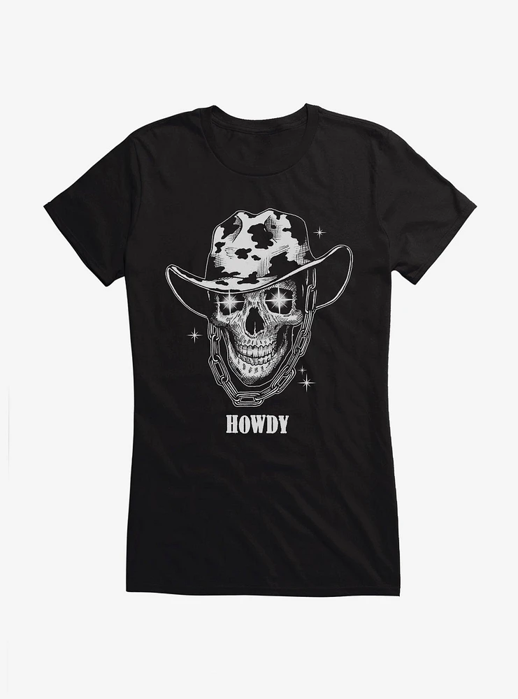 Howdy Cowboy Skull Girls T-Shirt