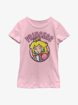 Nintendo Super Mario Princess Peach Circular Portrait Youth Girls T-Shirt