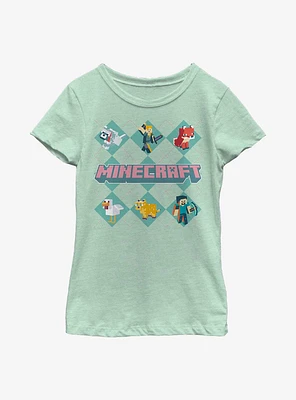 Minecraft Characters Argyle Style Youth Girls T-Shirt