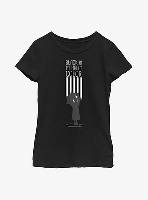 Wednesday Black Is My Happy Color Youth Girls T-Shirt