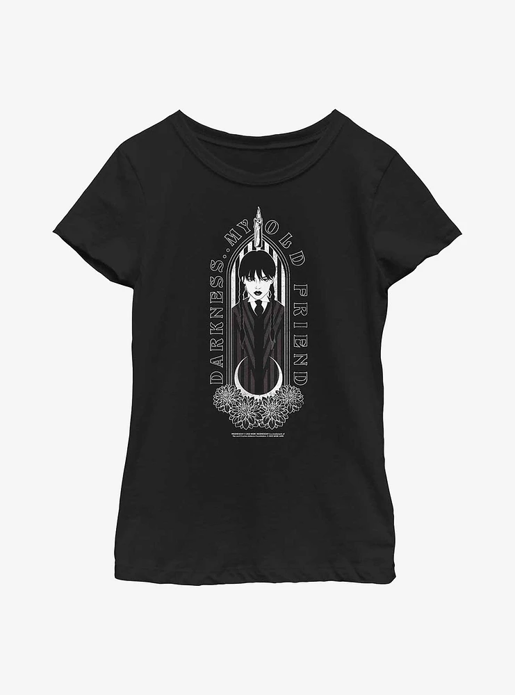 Wednesday Darkness My Old Friend Youth Girls T-Shirt