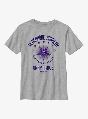 Wednesday Nevermore Academy Nightshade Society Youth T-Shirt