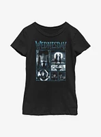 Wednesday Scene Collage Youth Girls T-Shirt