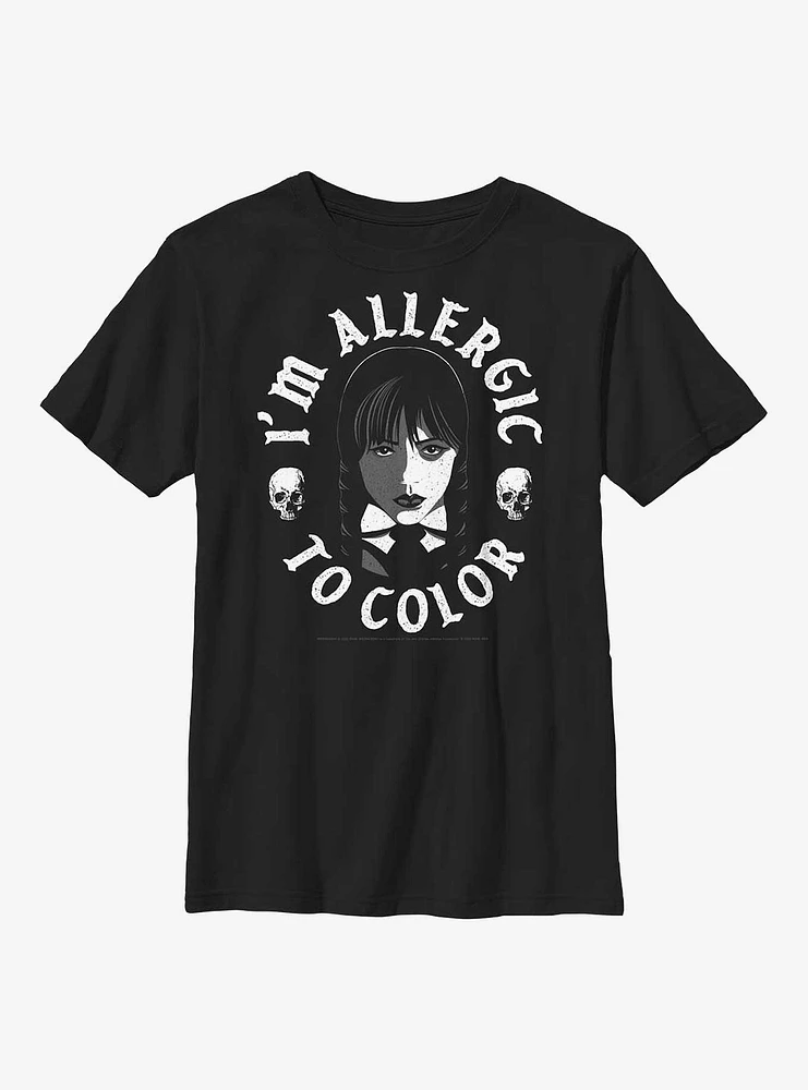 Wednesday I'm Allergic To Color Youth T-Shirt