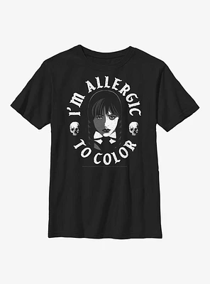 Wednesday I'm Allergic To Color Youth T-Shirt