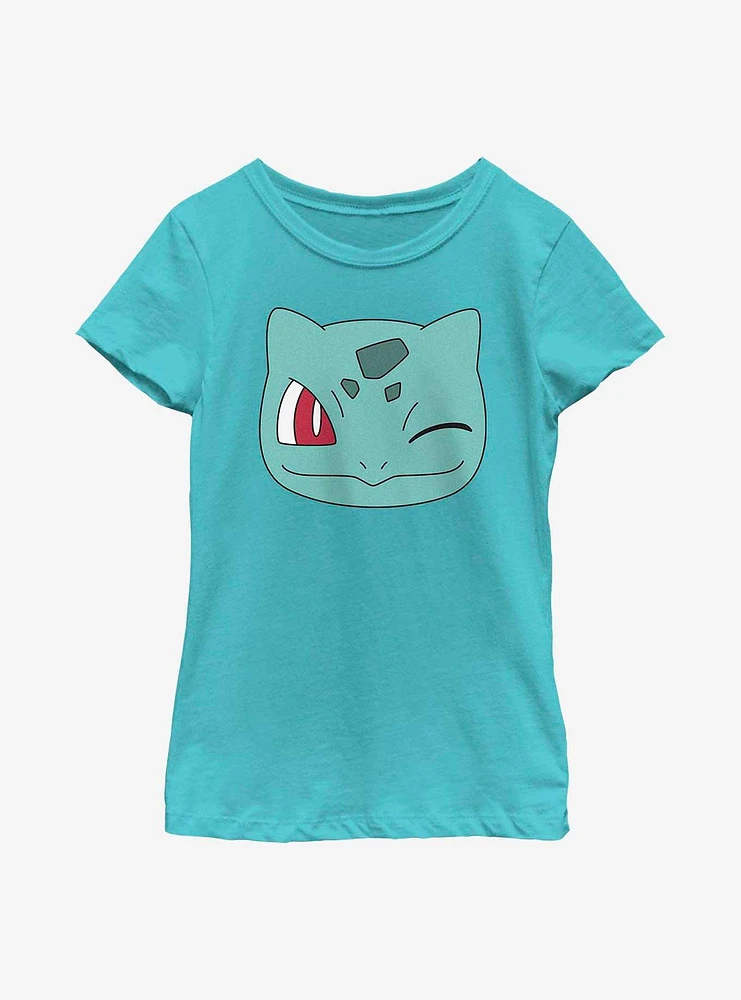 Pokemon Bulbasaur Wink Face Youth Girls T-Shirt