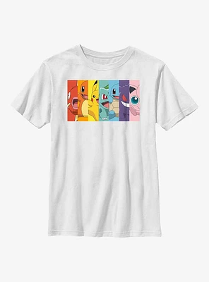 Pokemon Rainbow Split Face Youth T-Shirt