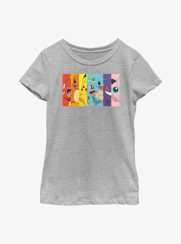 Pokemon Rainbow Split Face Youth Girls T-Shirt