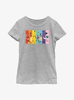 Pokemon Rainbow Split Face Youth Girls T-Shirt