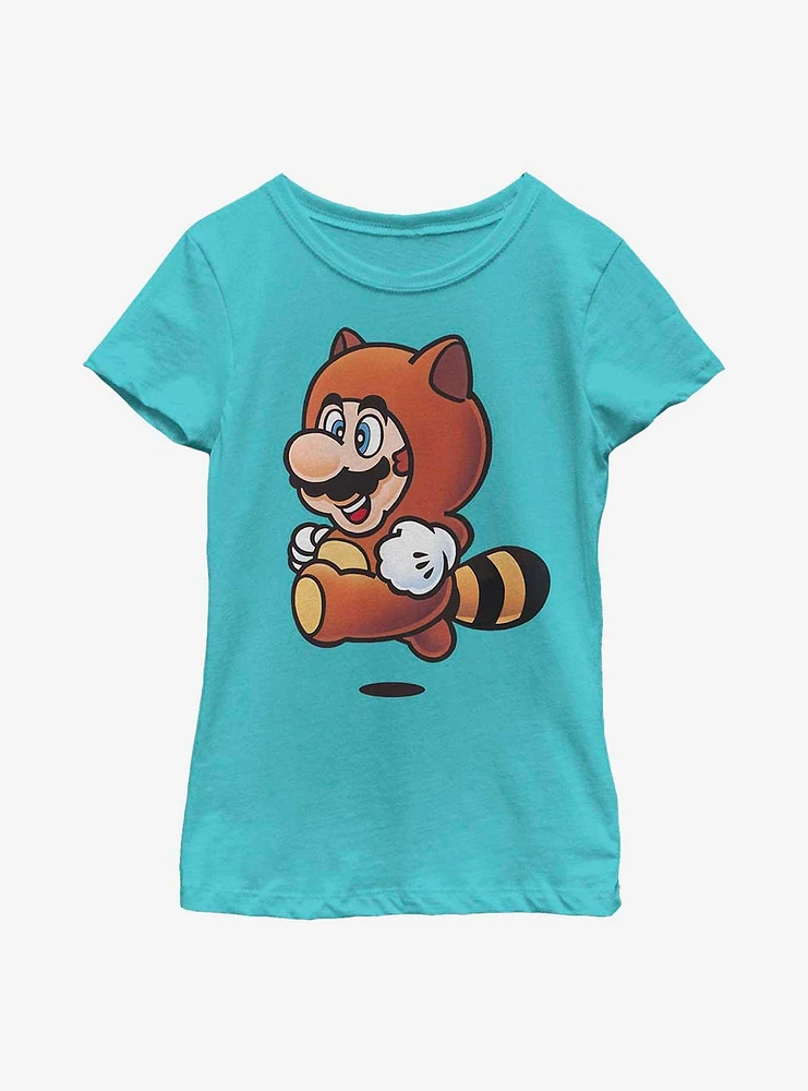 Nintendo Super Mario Tanooki Jump Youth Girls T-Shirt