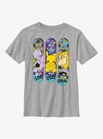 Pokemon Mewtwo Pikachu Psyduck Skateboard Deck Youth T-Shirt