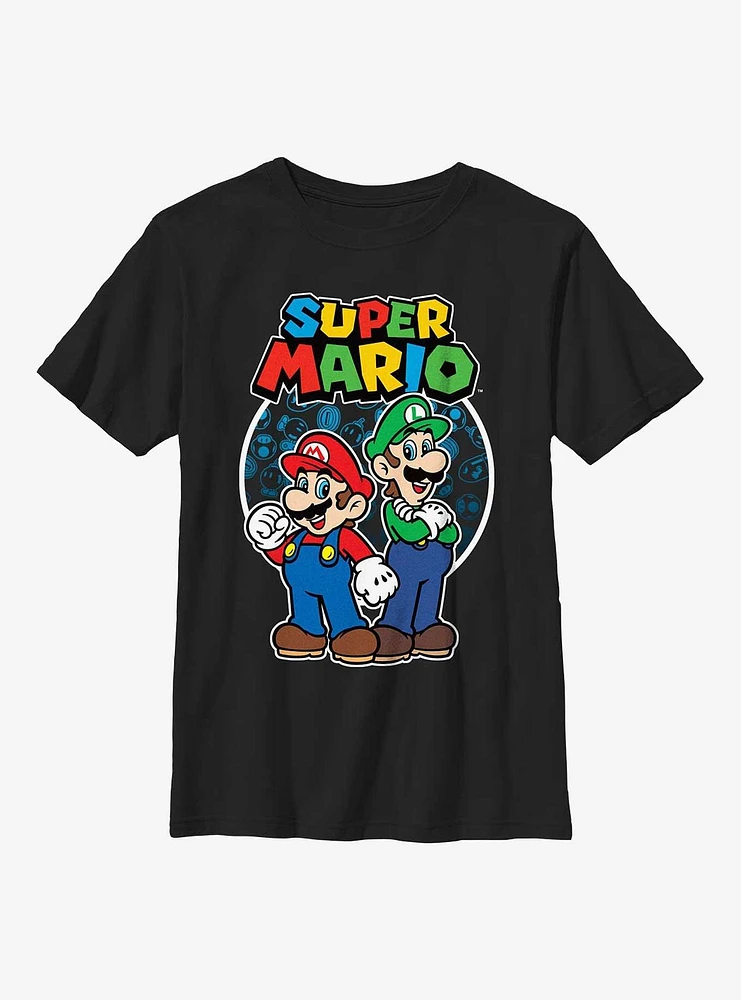 Nintendo Super Mario Bros Circular Icon Youth T-Shirt