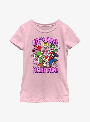 Nintendo Super Mario BFF'S Have More Fun Youth Girls T-Shirt