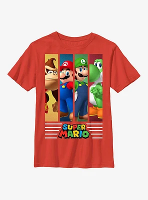 Nintendo Super Mario Panel Character Stance Youth T-Shirt