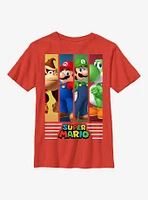 Nintendo Super Mario Panel Character Stance Youth T-Shirt