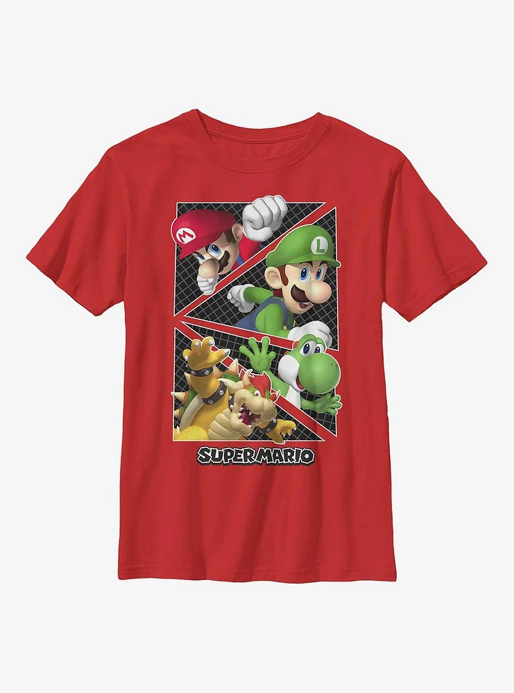 Nintendo Super Mario Break On Through Characters Youth T-Shirt