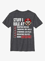 Nintendo Super Mario Stuff I Rule At Youth T-Shirt