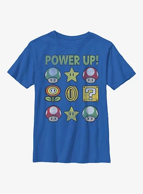 Nintendo Super Mario Power Up Icons Youth T-Shirt