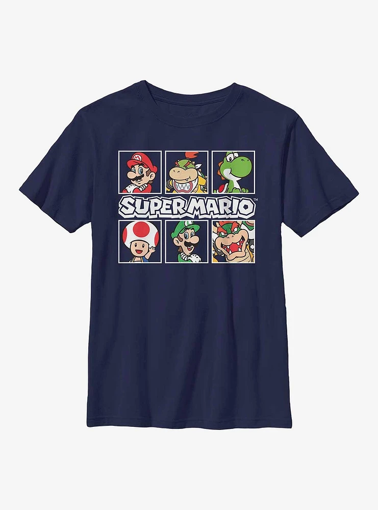 Nintendo Super Mario Character Blocks Youth T-Shirt