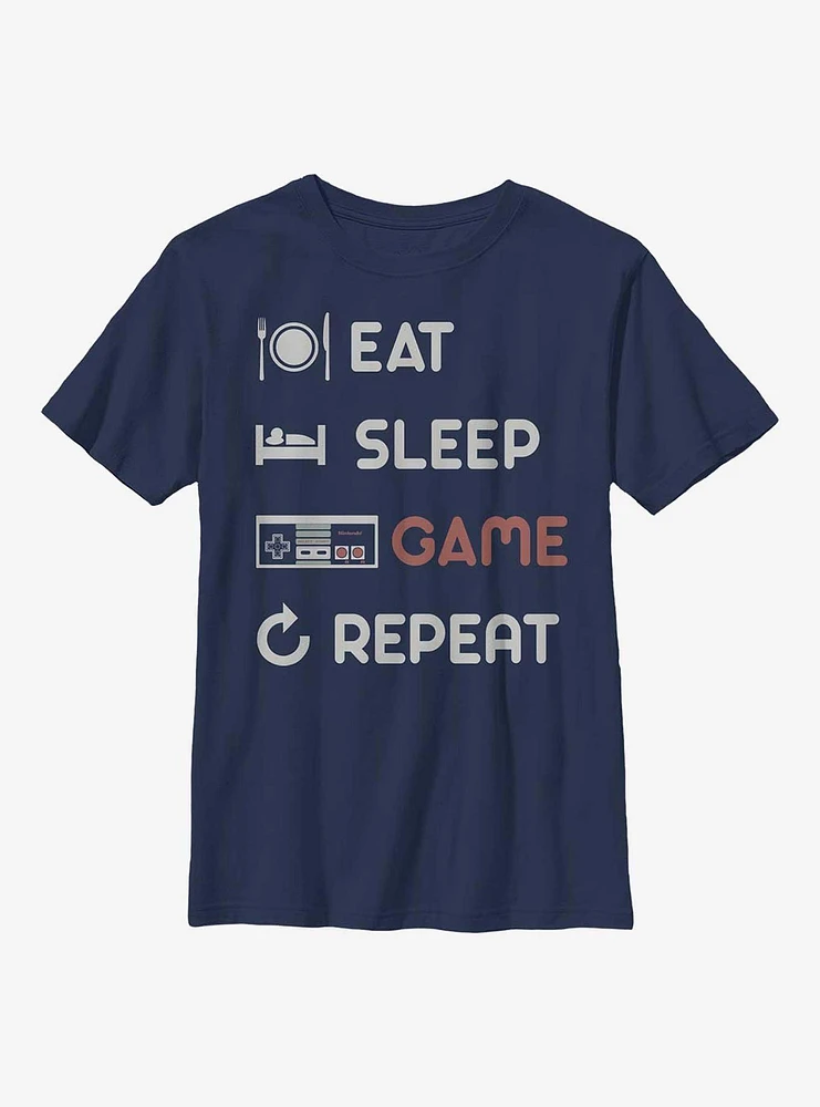 Nintendo Eat Sleep Game Repeat Youth T-Shirt