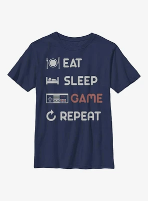 Nintendo Eat Sleep Game Repeat Youth T-Shirt