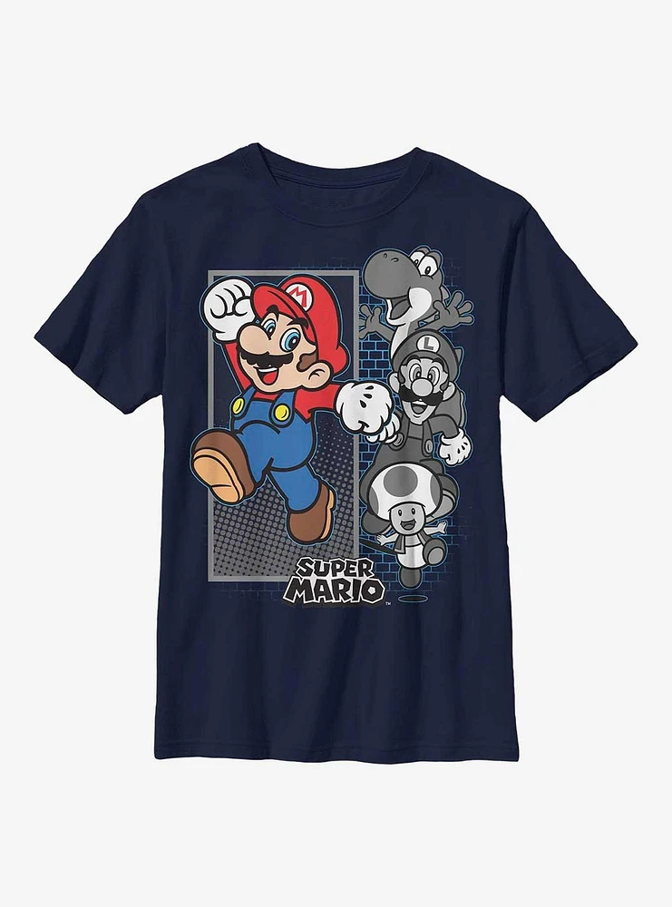 Nintendo Super Mario Color Pop Gamers Youth T-Shirt