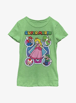 Nintendo Super Mario Circular Trio Icons Youth Girls T-Shirt