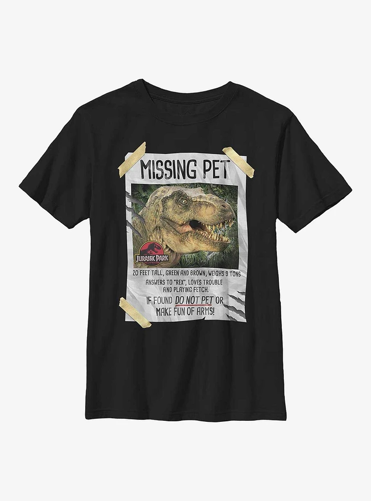 Jurassic Park Missing Pet Poster Youth T-Shirt