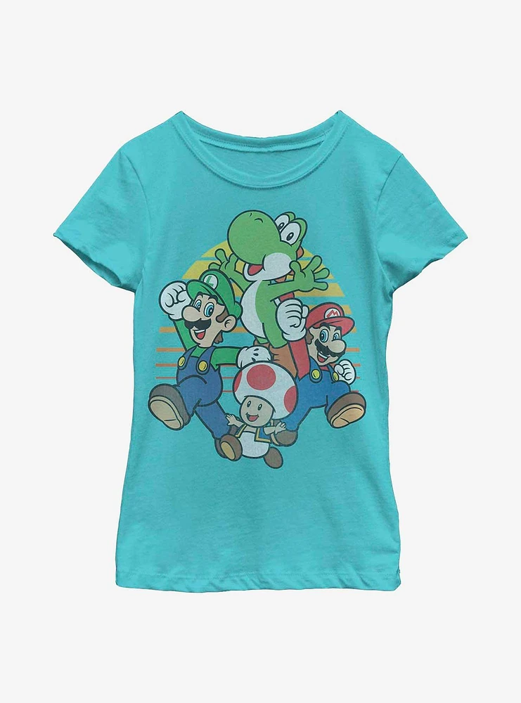 Nintendo Super Mario Group On The Go Youth Girls T-Shirt