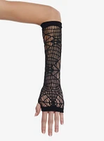 Black Spiderweb Net Arm Warmers