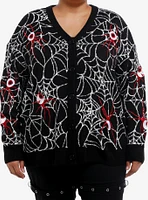 Social Collision Spiderweb Eyeball Girls Cardigan Plus