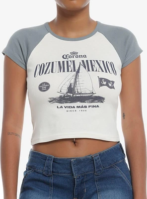 Corona Cozumel Mexico Girls Raglan Baby T-Shirt