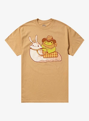 Slug Frog Cowboy T-Shirt By Rihnlin