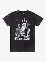 Pumpkin Scarecrow Dark Wash T-Shirt By Goodie Two Sleeves