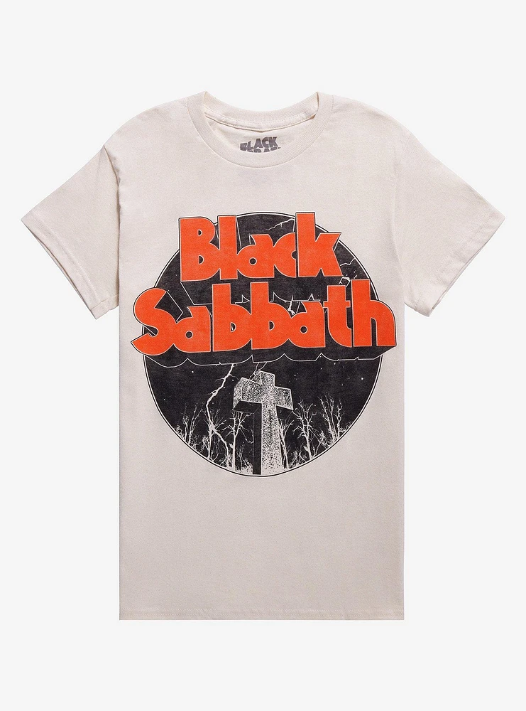 Black Sabbath Cross Woods Boyfriend Fit Girls T-Shirt