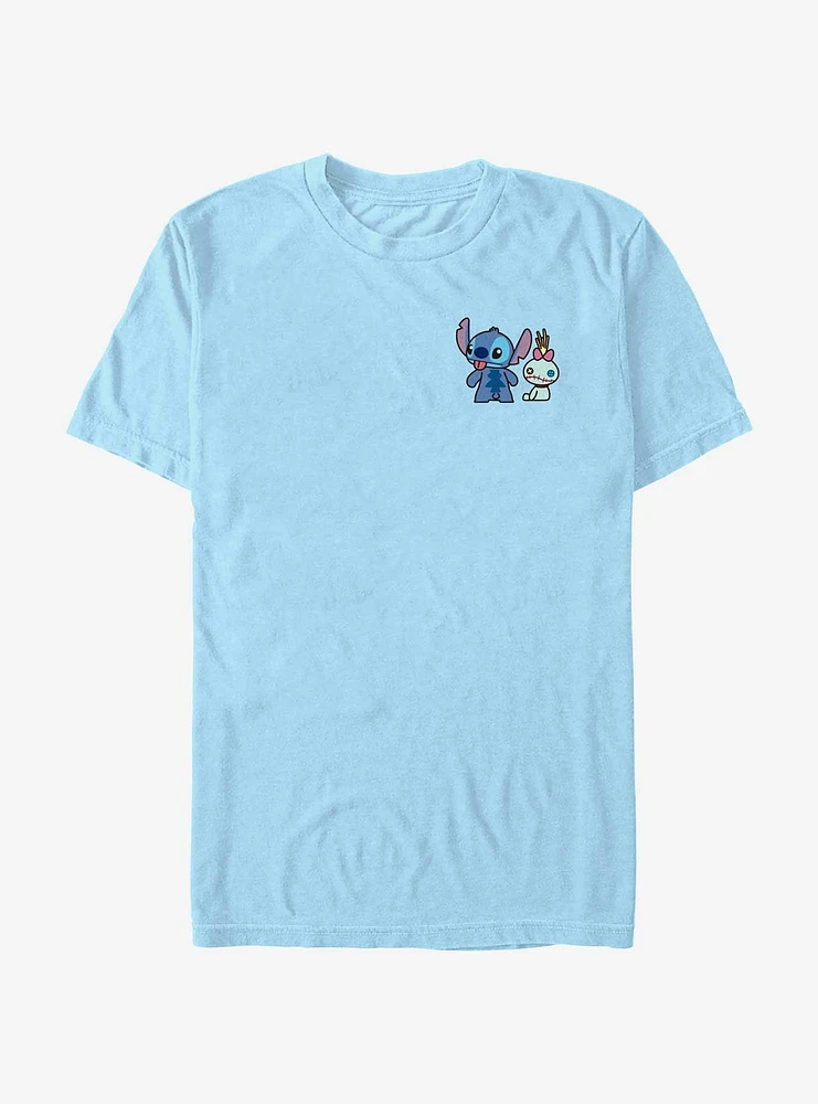 Disney Lilo & Stitch And Lilttle Scrump Pocket T-Shirt