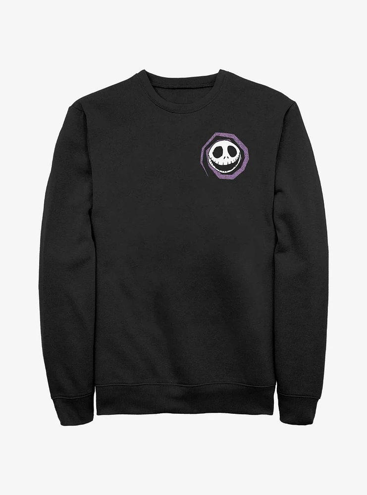 Disney The Nightmare Before Christmas Jacks Head Spiral Pocket Sweatshirt