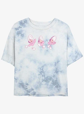 Disney Alice Wonderland Dancing Oysters Girls Tie-Dye Crop T-Shirt
