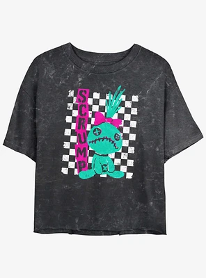 Disney Lilo & Stitch Punk Scrump Girls Mineral Wash Crop T-Shirt