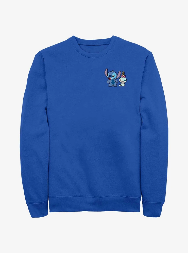 Disney Lilo & Stitch And Lilttle Scrump Pocket Sweatshirt