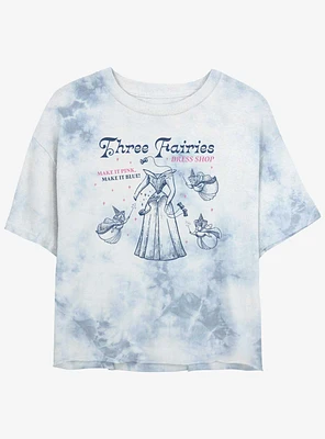 Disney Sleeping Beauty Fairy Dress Shop Girls Tie-Dye Crop T-Shirt