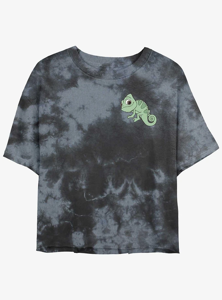 Disney Tangled Pascal Pocket Girls Tie-Dye Crop T-Shirt