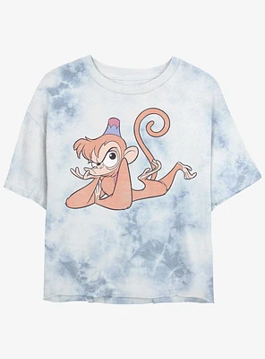 Disney Aladdin Abu Pose Girls Tie-Dye Crop T-Shirt