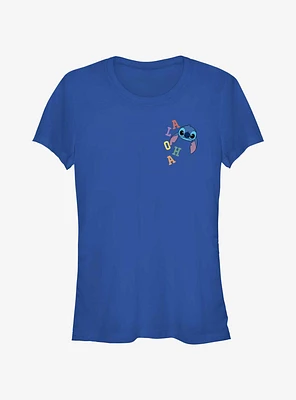 Disney Lilo & Stitch Colorful Aloha Pocket Girls T-Shirt