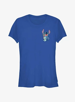 Disney Lilo & Stitch With Scrump Pocket Girls T-Shirt
