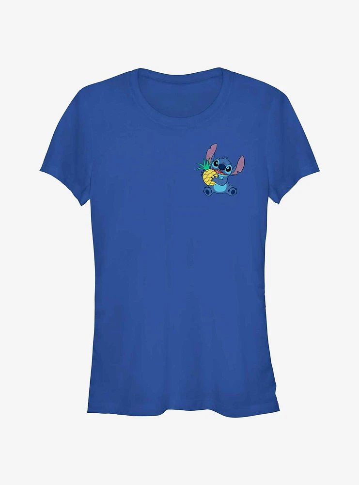 Disney Lilo & Stitch Pineapple Hug Pocket Girls T-Shirt