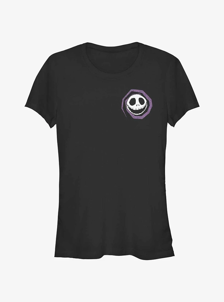 The Nightmare Before Christmas Jack's Head Spiral Pocket Girls T-Shirt